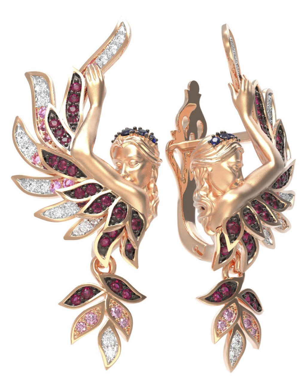 Серьги из золота c фианитом