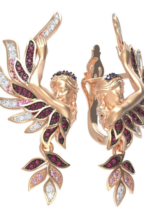 Серьги из золота c фианитом