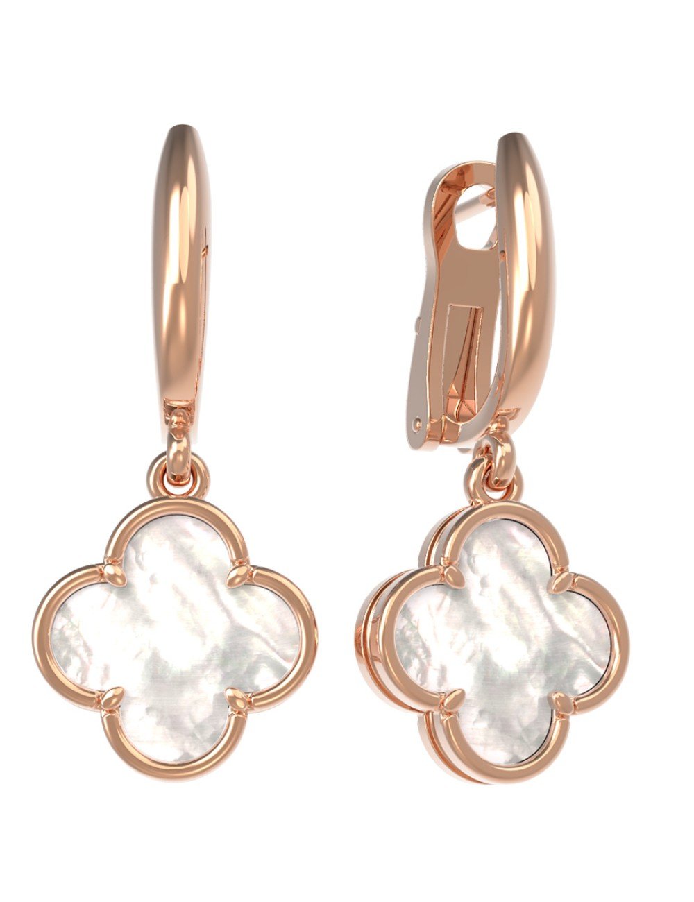 Серьги из золота c перламутром