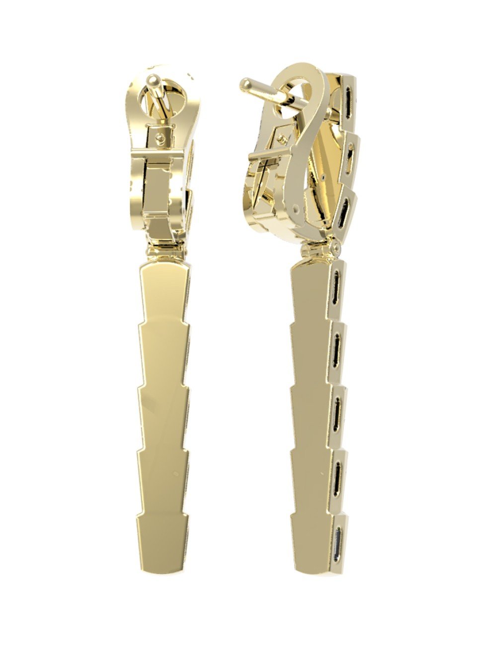 Серьги из лимонного золота c бриллиантами и перламутром