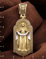 Образок из лимонного золота c эмалью