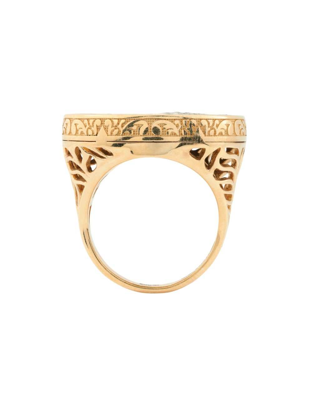 Кольцо из золота c эбеновым деревом