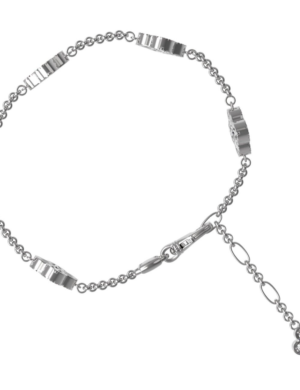 Браслет из белого золота c бриллиантами, ониксом и перламутром