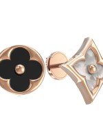 Серьги из золота c ониксом и перламутром