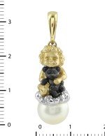 Подвеска из лимонного золота c жемчугом