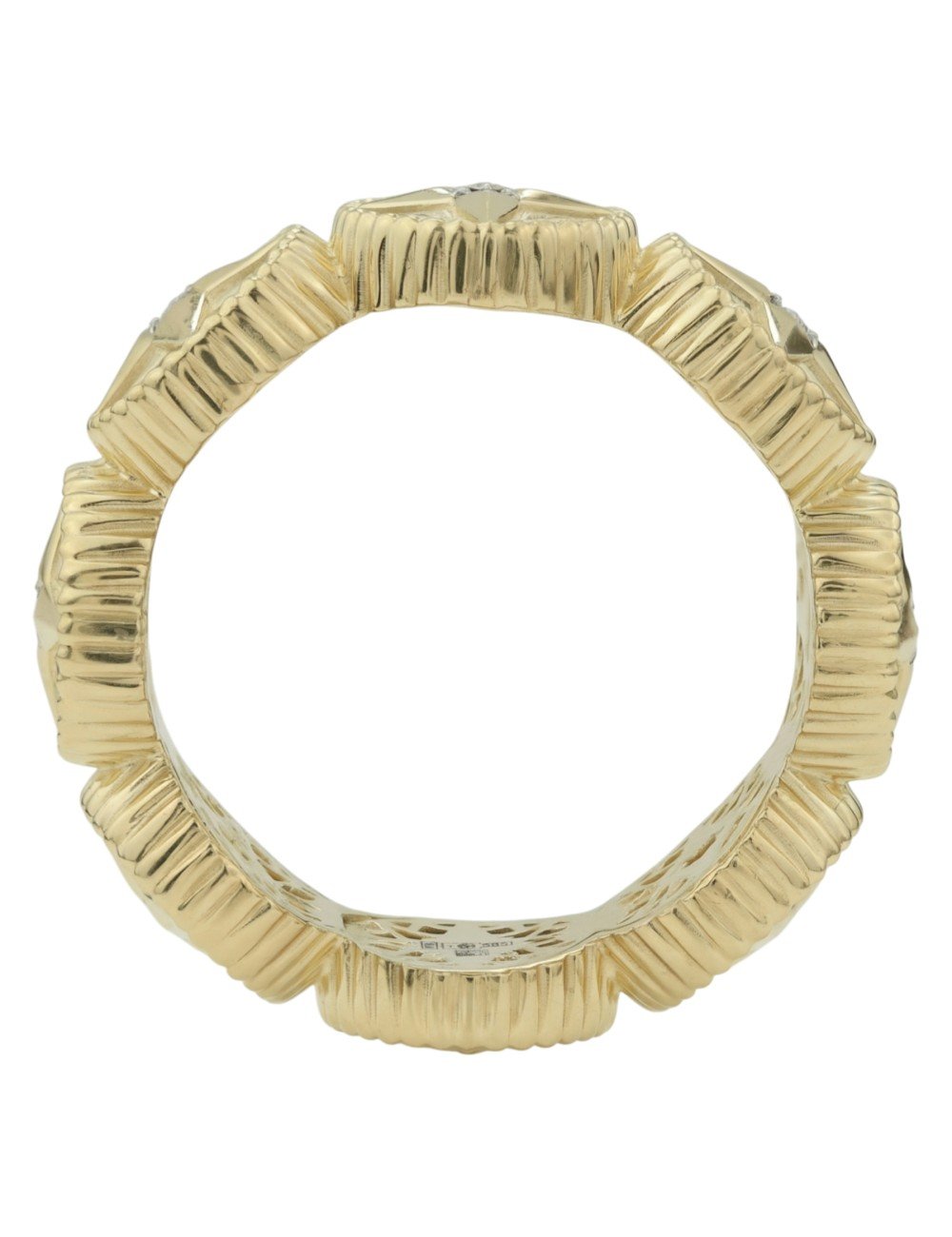 Кольцо из лимонного золота c бриллиантами, ониксом и перламутром