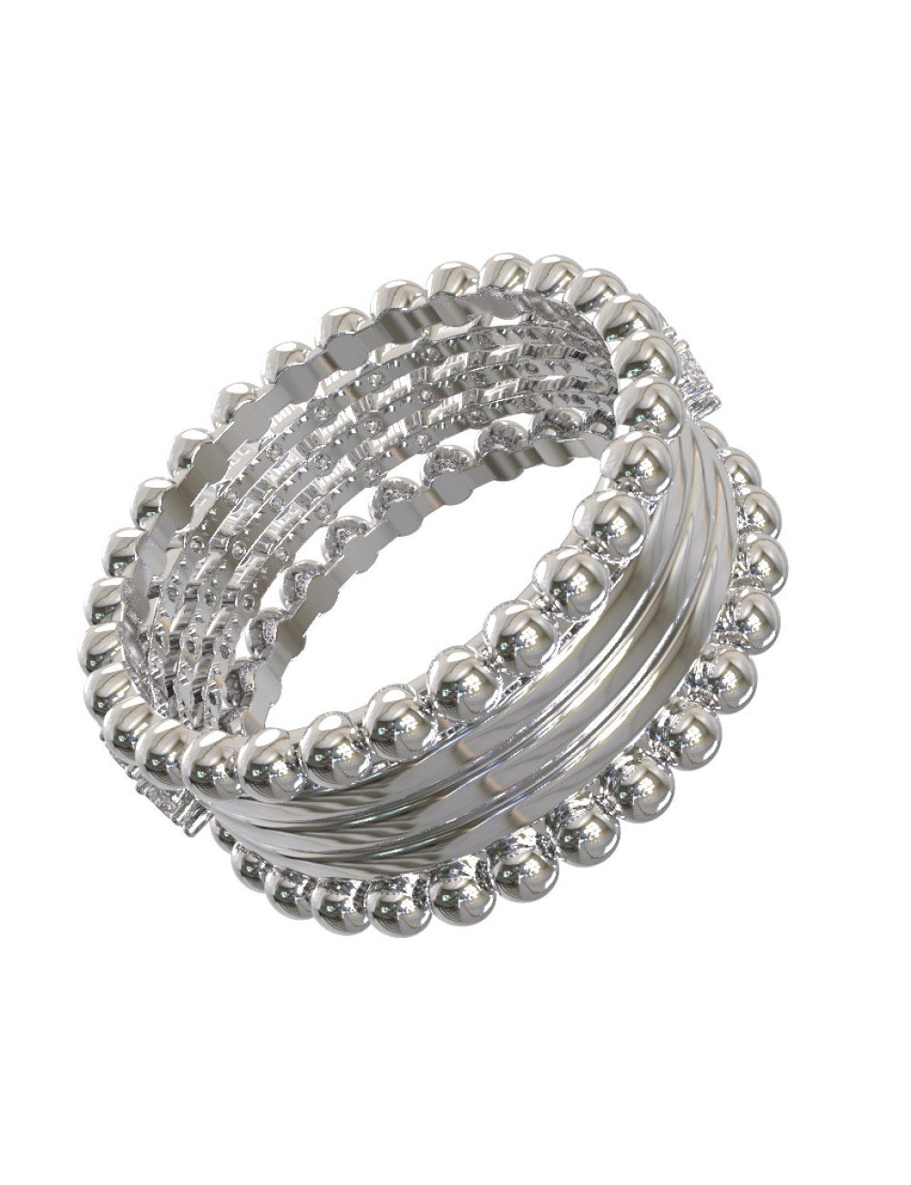 Кольцо из белого золота c бриллиантами