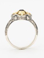 Кольцо из серебра и золота c рубином и рубином