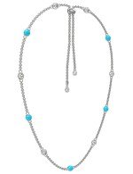 Колье из белого золота c бирюзой