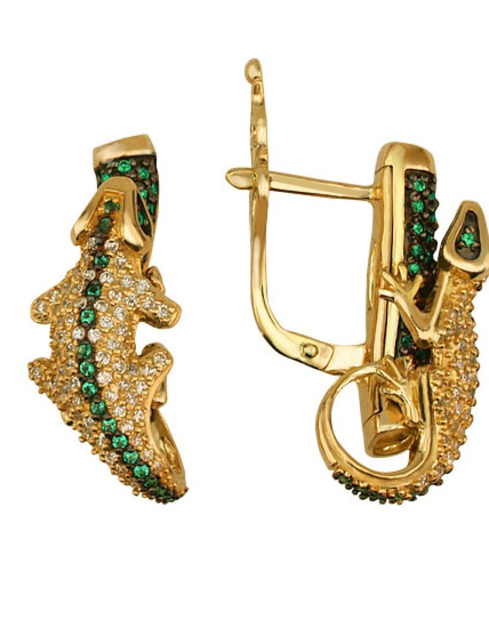 Серьги из лимонного золота c фианитом