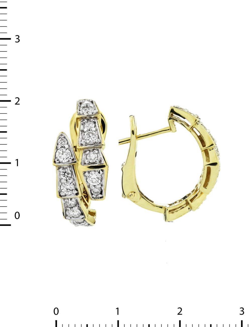 Серьги из лимонного золота c бриллиантами