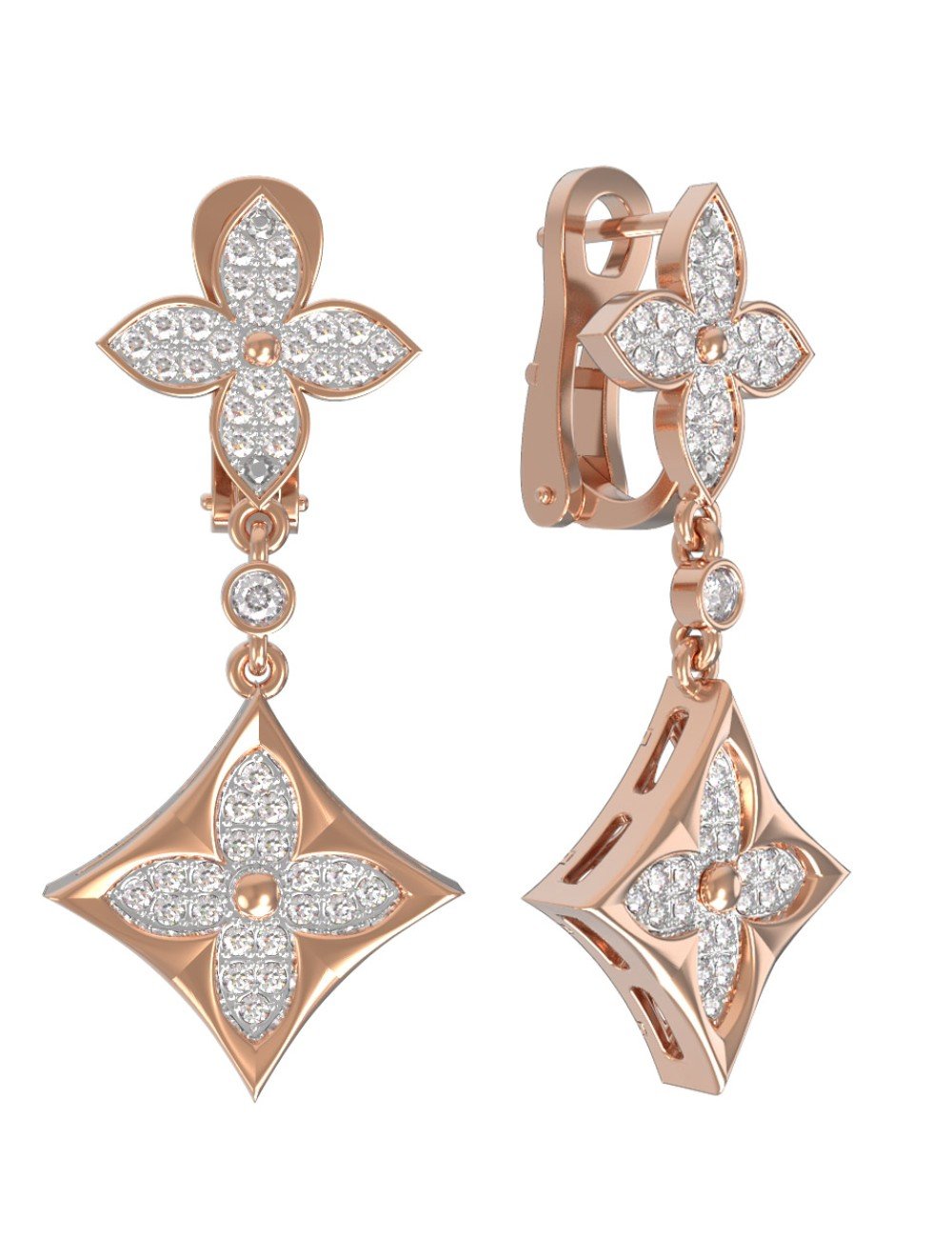 Серьги из золота c бриллиантами