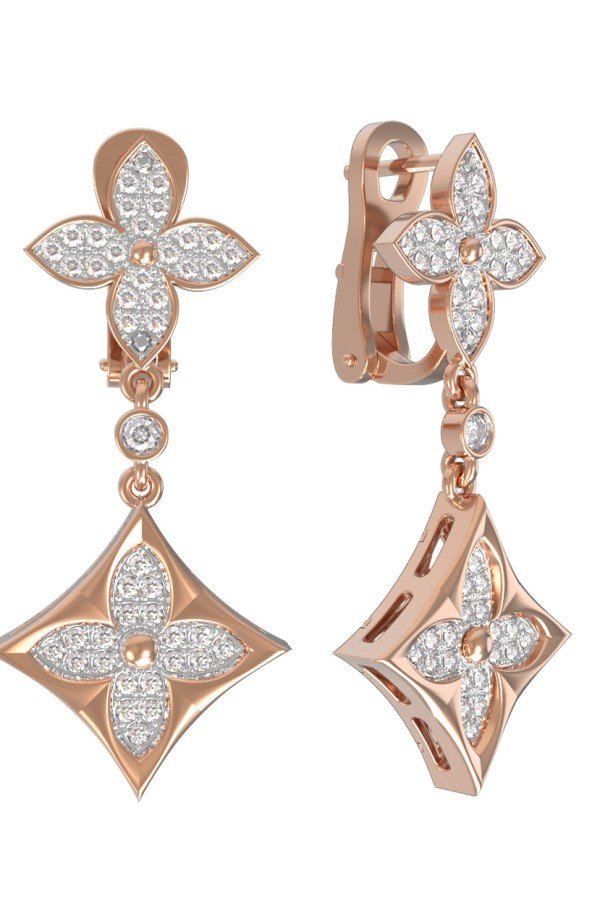 Серьги из золота c бриллиантами