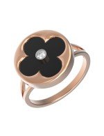 Кольцо из золота c бриллиантами и ониксом