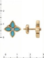 Серьги из золота c бриллиантами и бирюзой