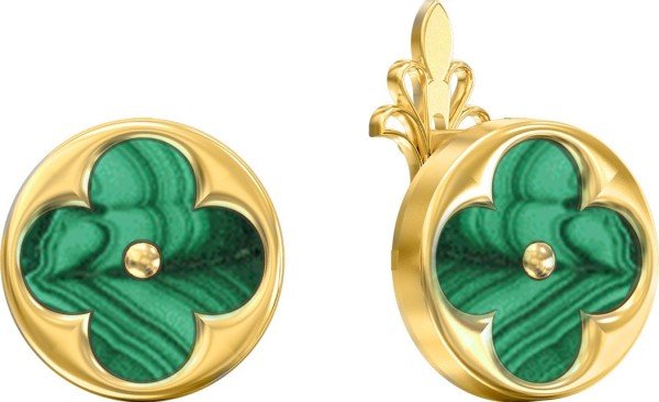 Серьги из лимонного золота c малахитом