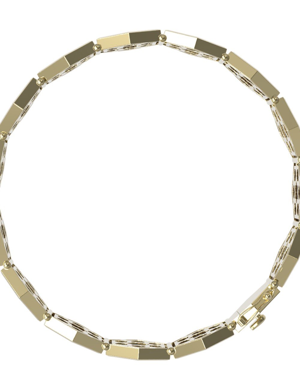 Браслет из лимонного золота c лазуритом и перламутром