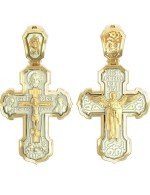 Крест из лимонного золота c бивнем мамонта