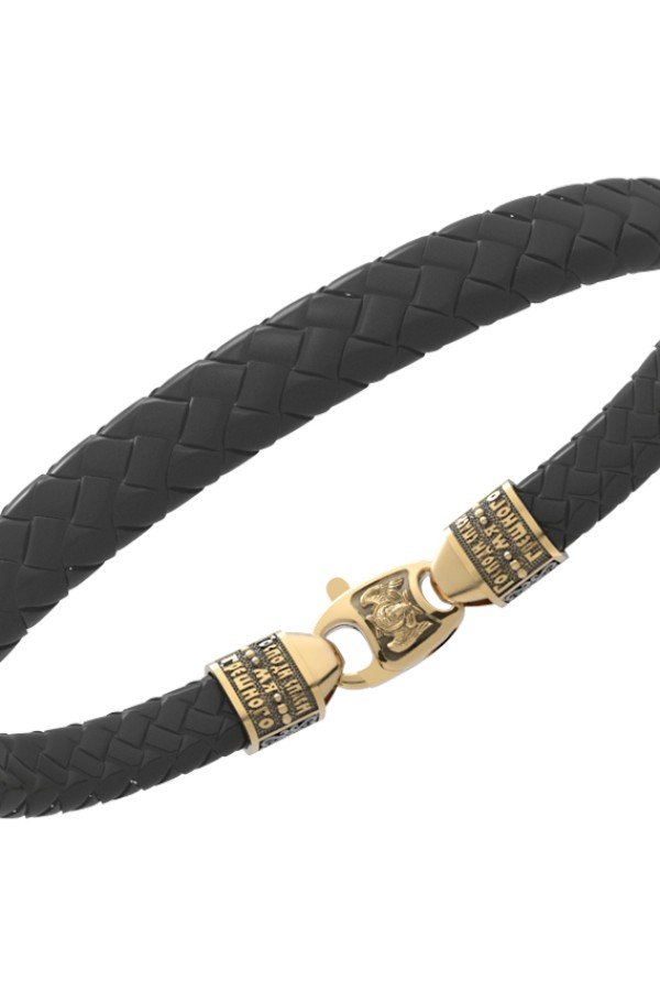 Браслет из лимонного золота c шнурком