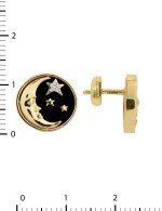 Серьги из лимонного золота c бриллиантами, ониксом и перламутром