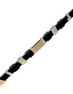 Браслет из лимонного золота c кожаным шнурком