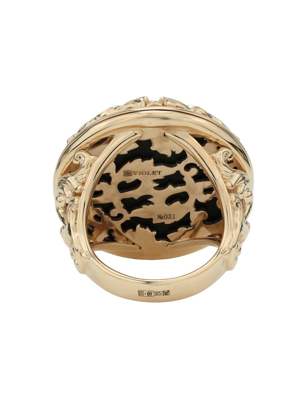 Кольцо из золота c эмалью и ониксом