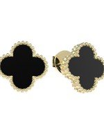 Серьги из лимонного золота c ониксом