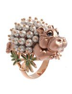 Кольцо из золота c эмалью и жемчугом