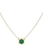 Колье из лимонного золота c малахитом