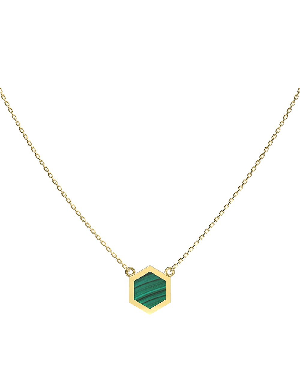 Колье из лимонного золота c малахитом