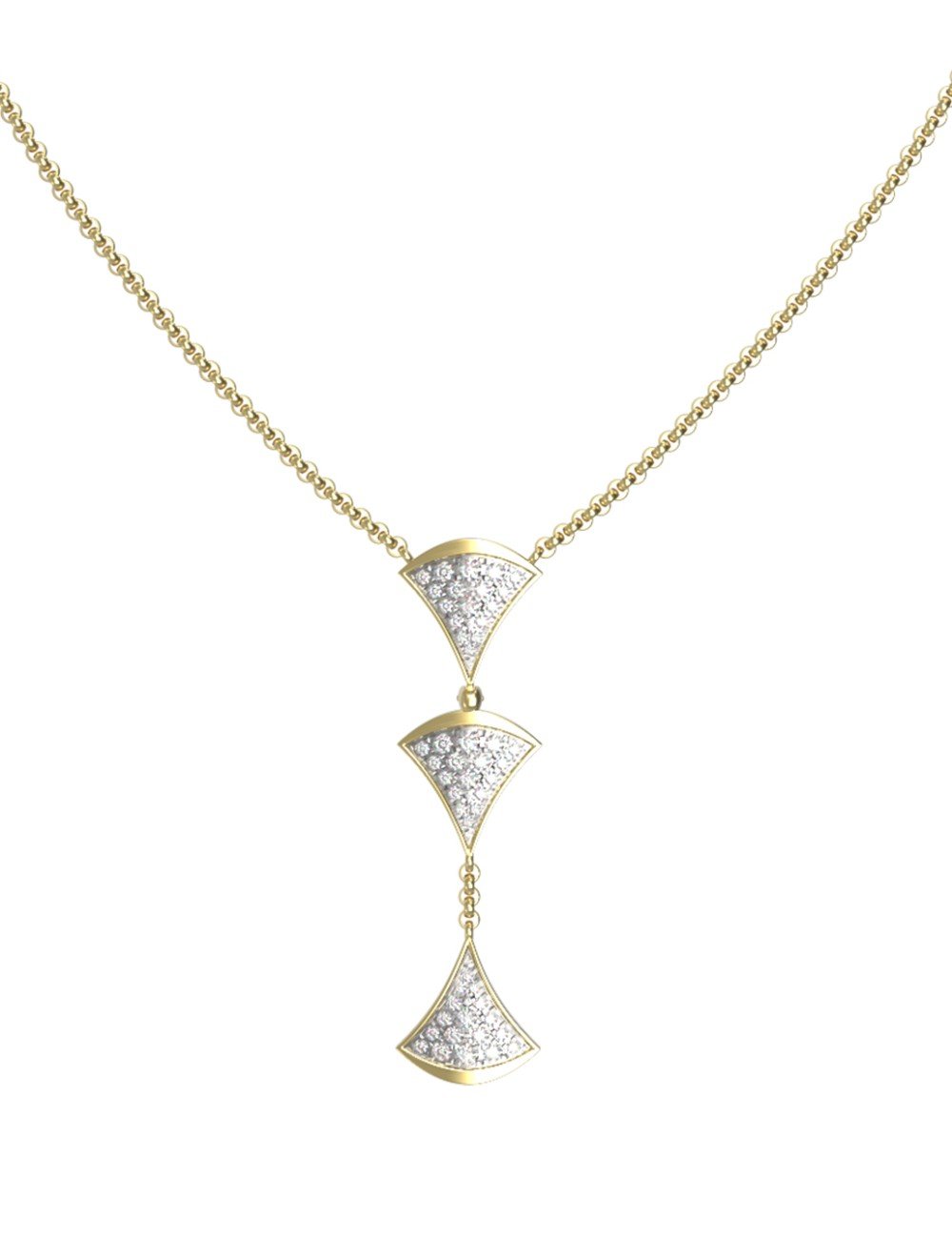 Колье из лимонного золота c бриллиантами