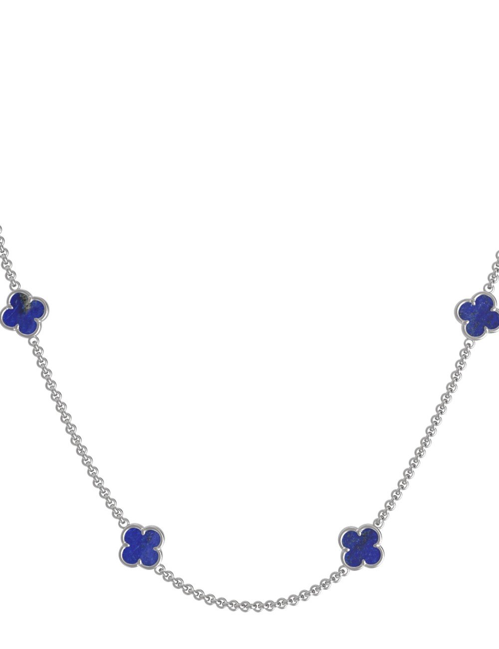 Колье из белого золота c лазуритом