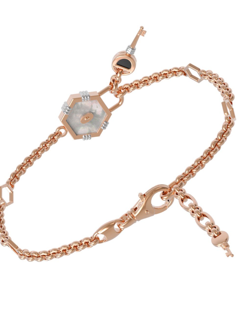 Браслет из золота c ониксом и перламутром