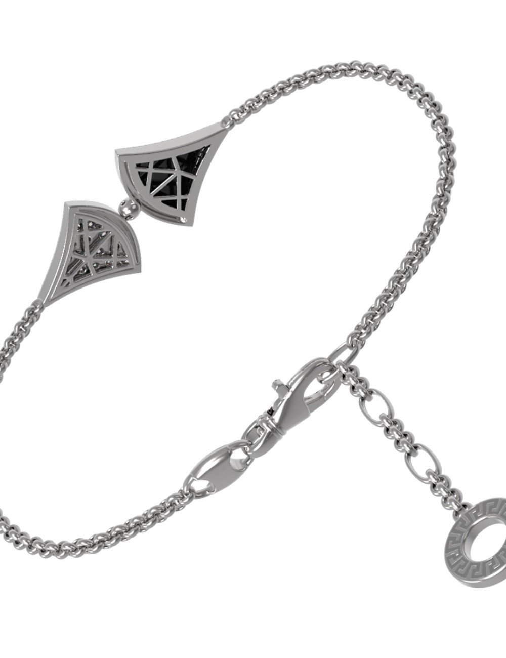 Браслет из белого золота c бриллиантами и ониксом