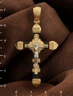 Крест из лимонного золота c эбеновым деревом
