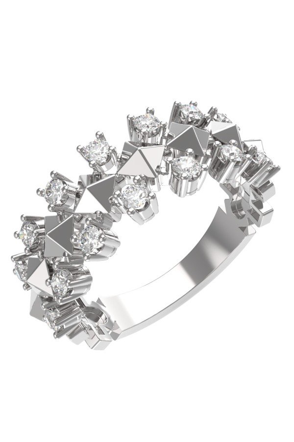 Кольцо из белого золота c бриллиантами