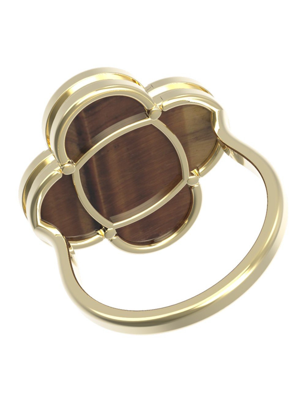 Кольцо из лимонного золота c тигровым глазом