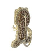 Брошь из лимонного золота c эмалью и тигровым глазом