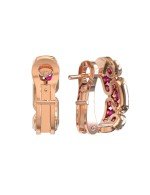 Серьги из золота c бриллиантами и рубином