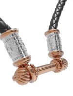 Гайтан из золота c кожаным шнурком