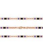 Цепь из золота c ониксом и лазуритом