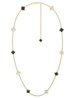 Колье из лимонного золота c ониксом и перламутром