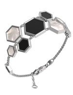 Браслет из белого золота c ониксом и перламутром