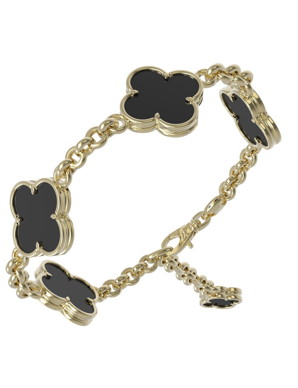 Браслет из лимонного золота c ониксом