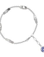 Браслет из белого золота c бриллиантами, лазуритом и перламутром