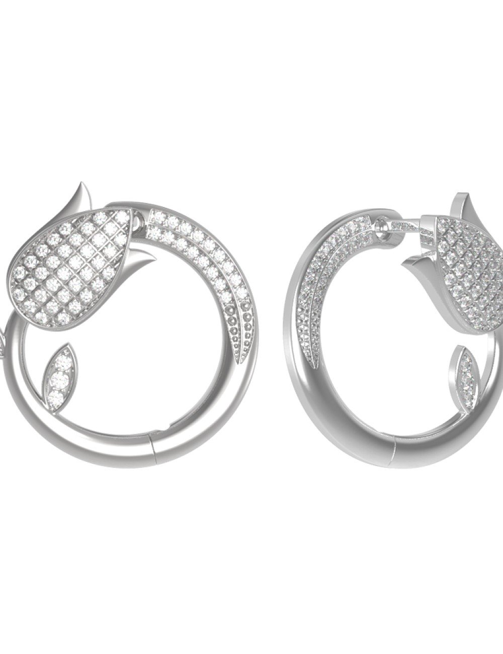 Серьги из белого золота c бриллиантами