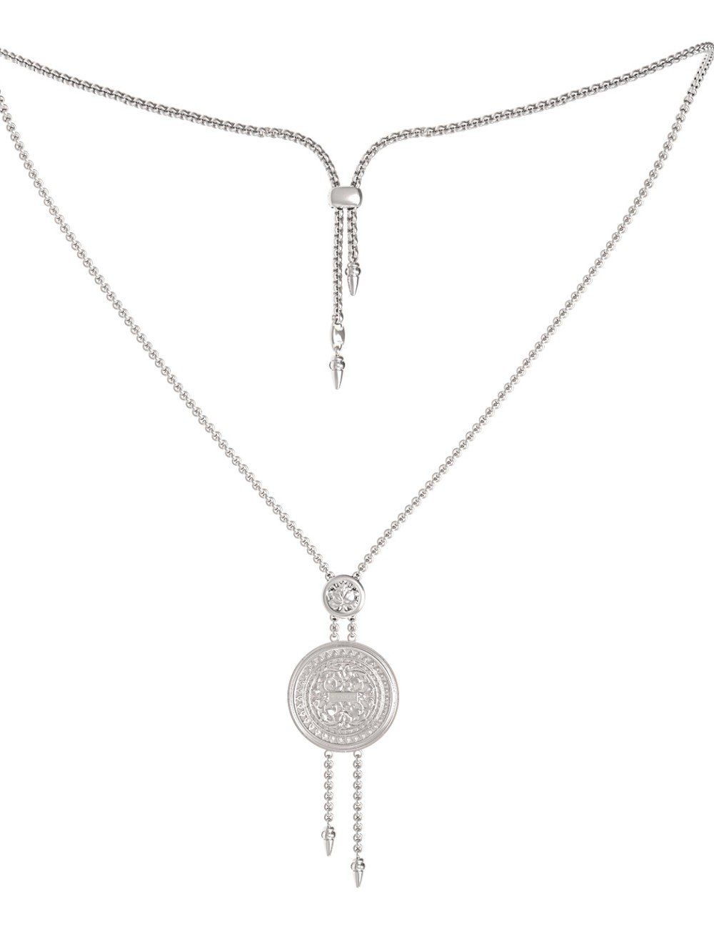 Колье из белого золота c эмалью