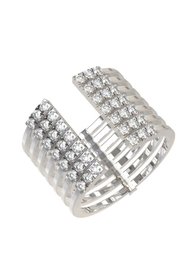 Кольцо из белого золота c бриллиантами