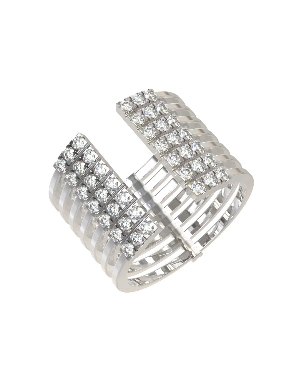 Кольцо из белого золота c бриллиантами