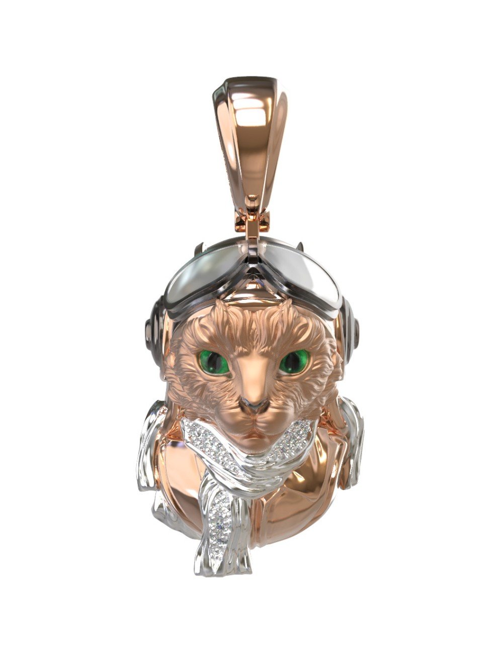 Подвеска из золота c эмалью, бриллиантами и рубином